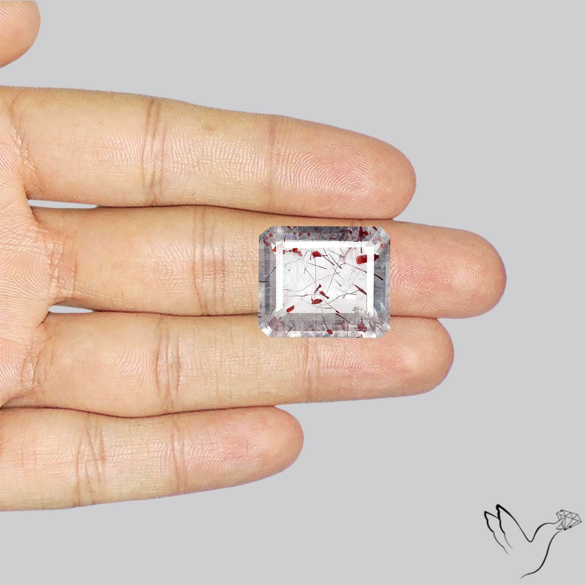 Lepidocrocite In Quartz Faceted