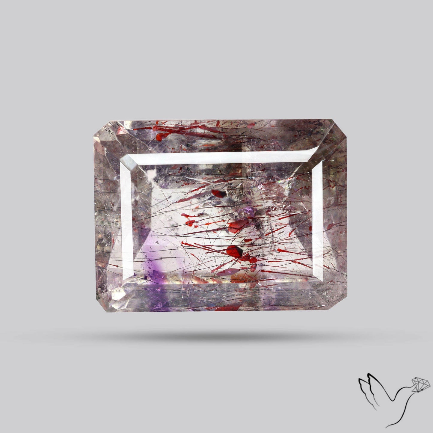 Lepidocrocite In Quartz Faceted