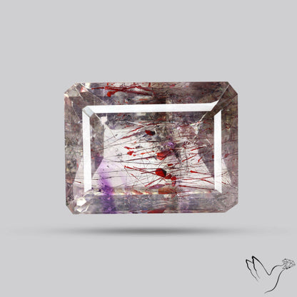 Lepidocrocite In Quartz Faceted