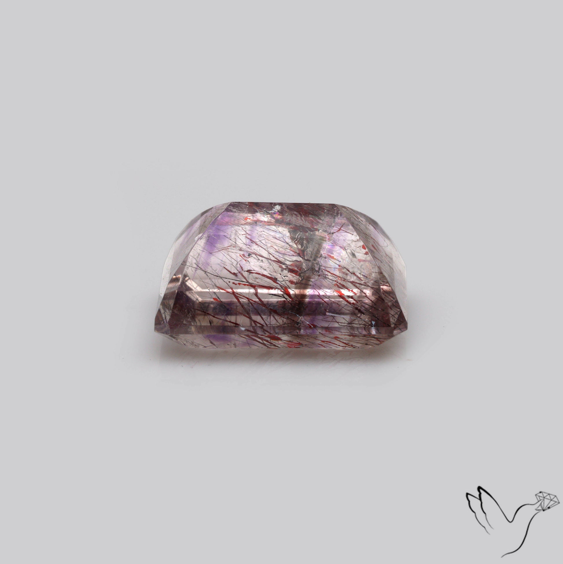 Lepidocrocite In Quartz Faceted