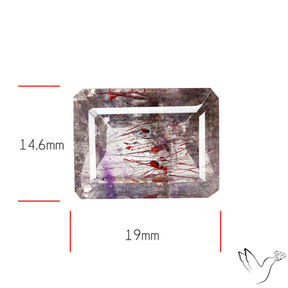 Lepidocrocite In Quartz Faceted