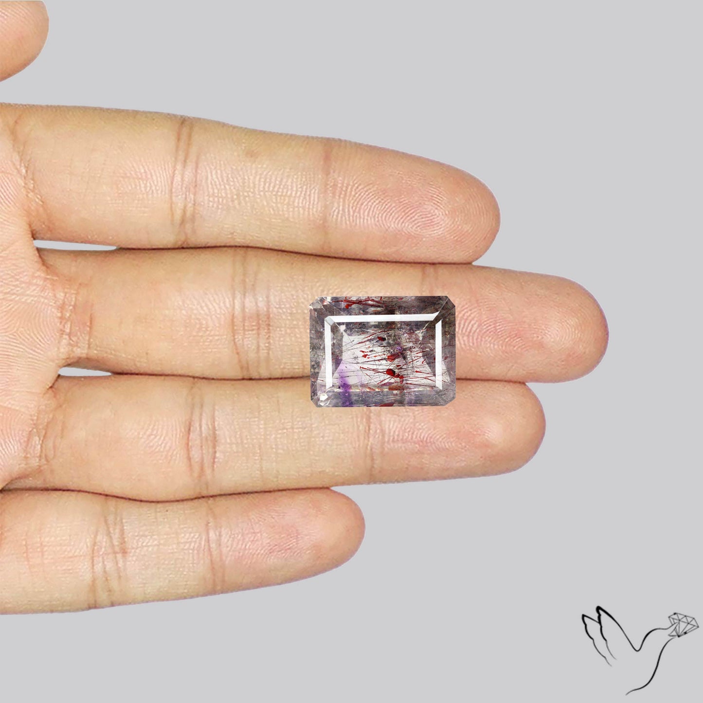 Lepidocrocite In Quartz Faceted