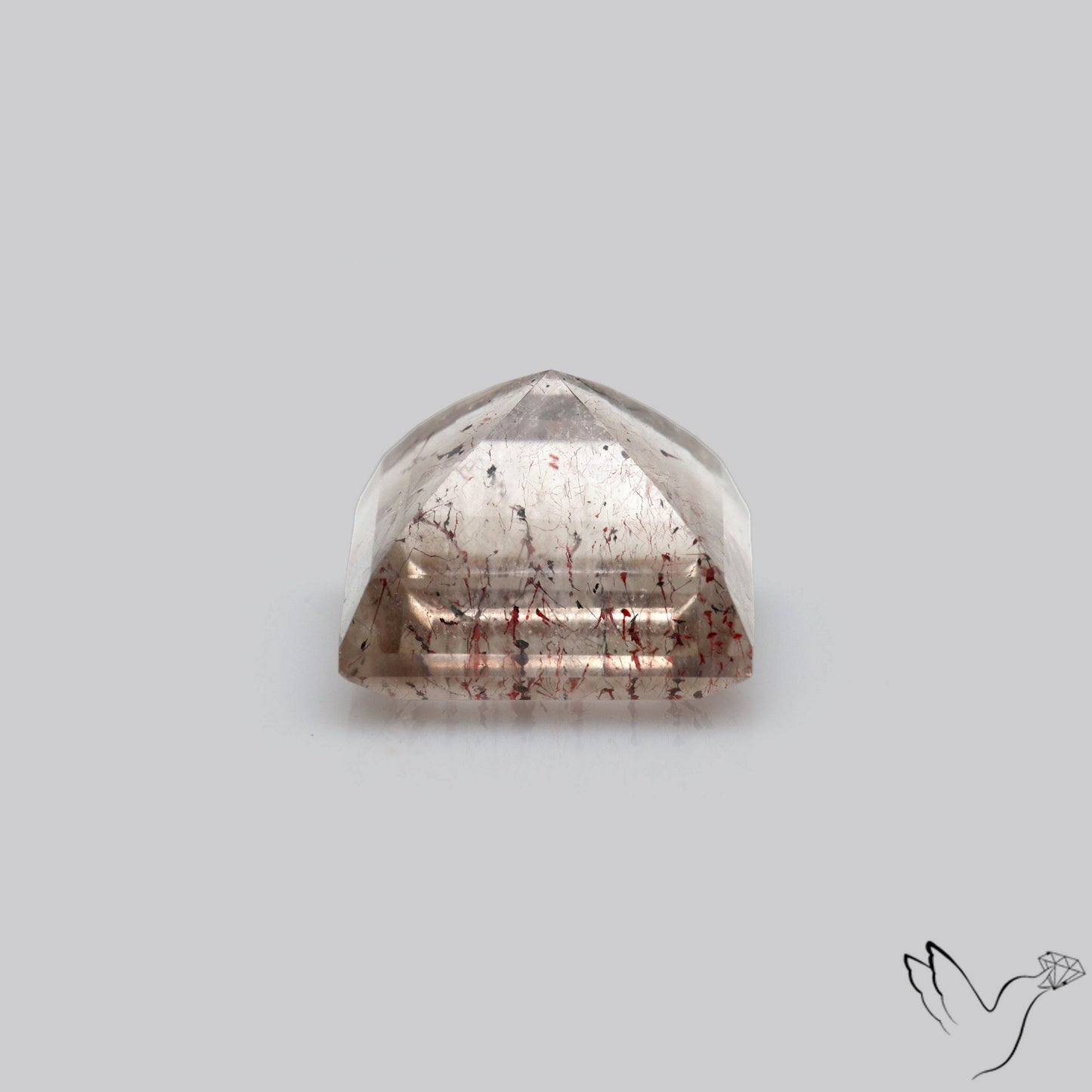 Lepidocrocite In Quartz Faceted