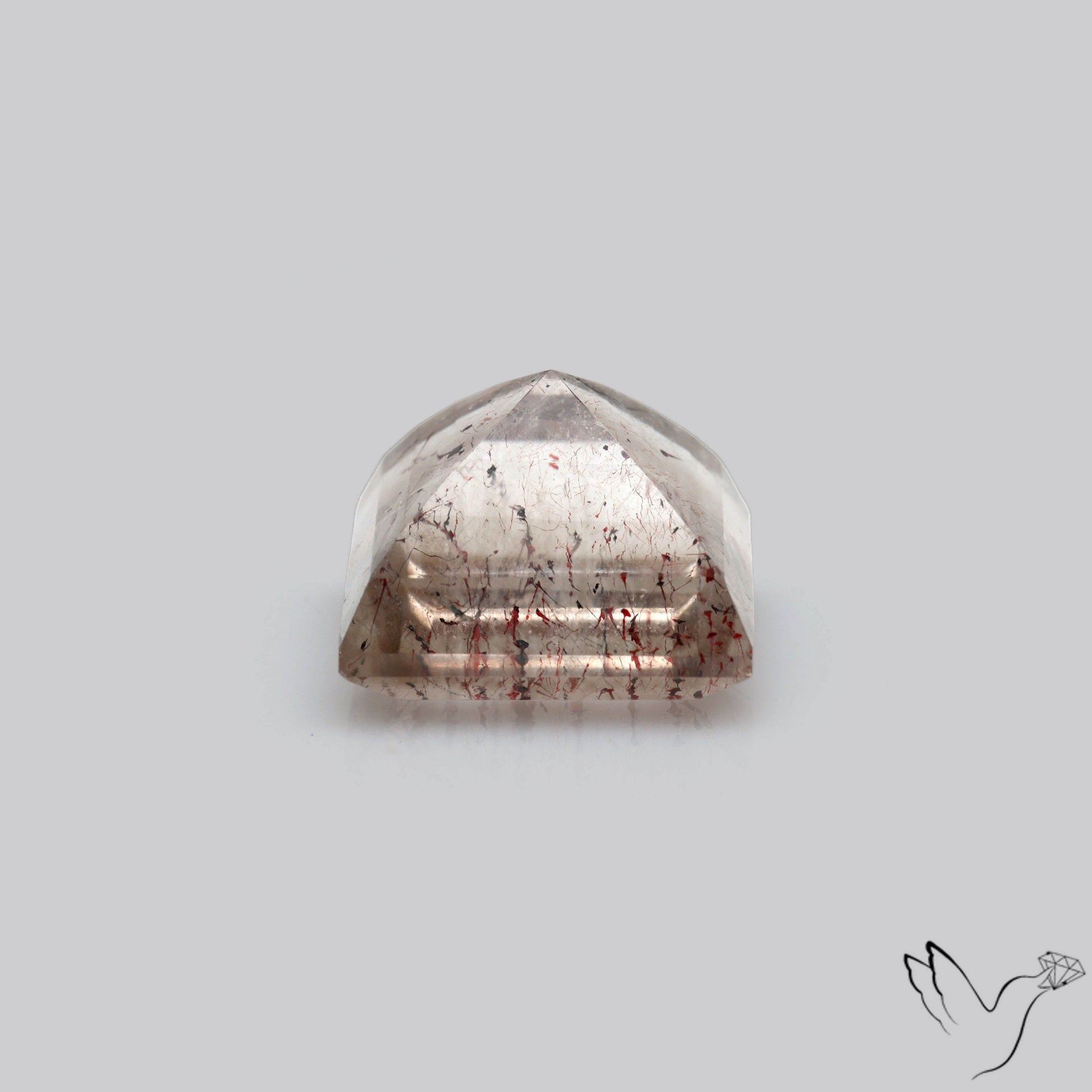 Lepidocrocite In Quartz Faceted