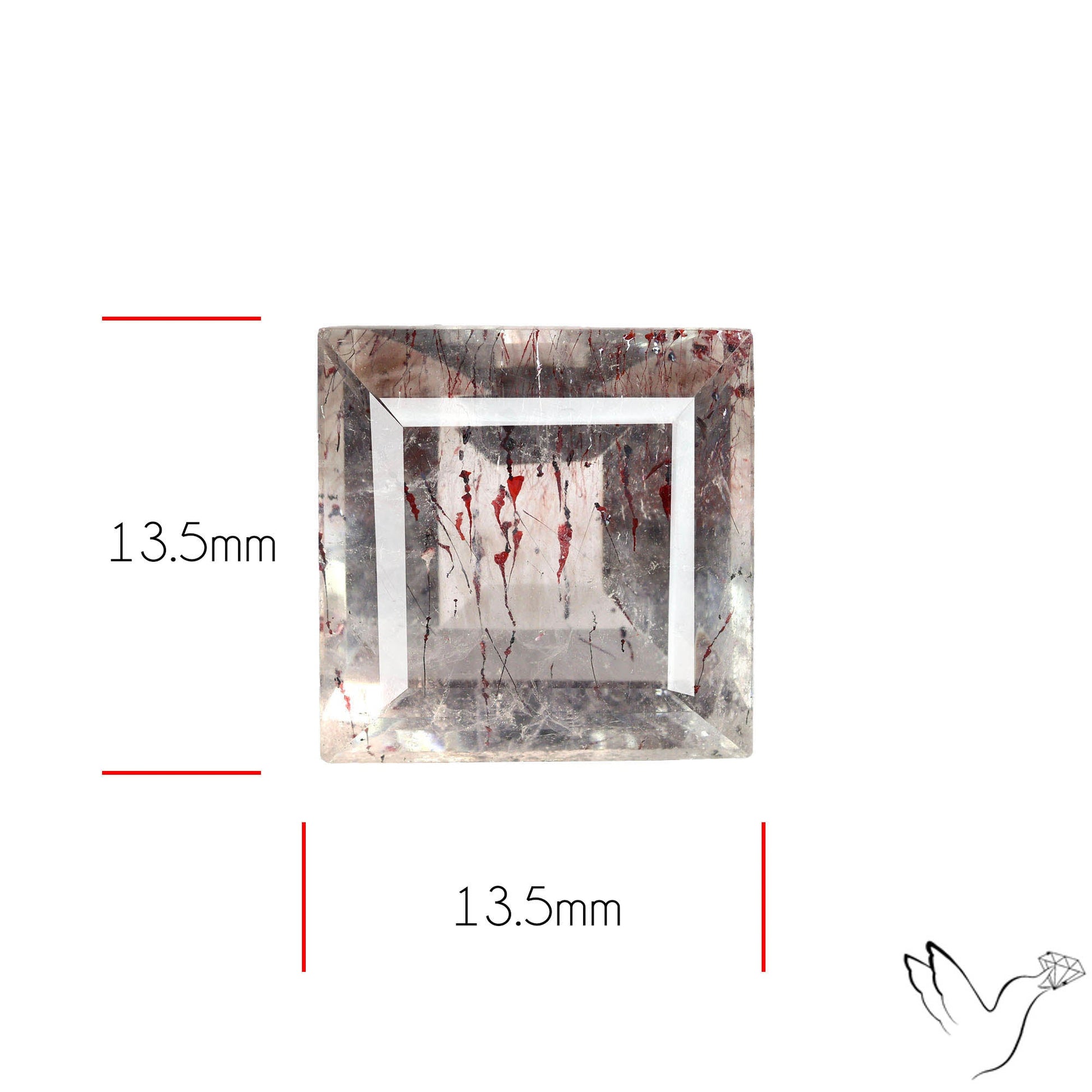 Lepidocrocite In Quartz Faceted