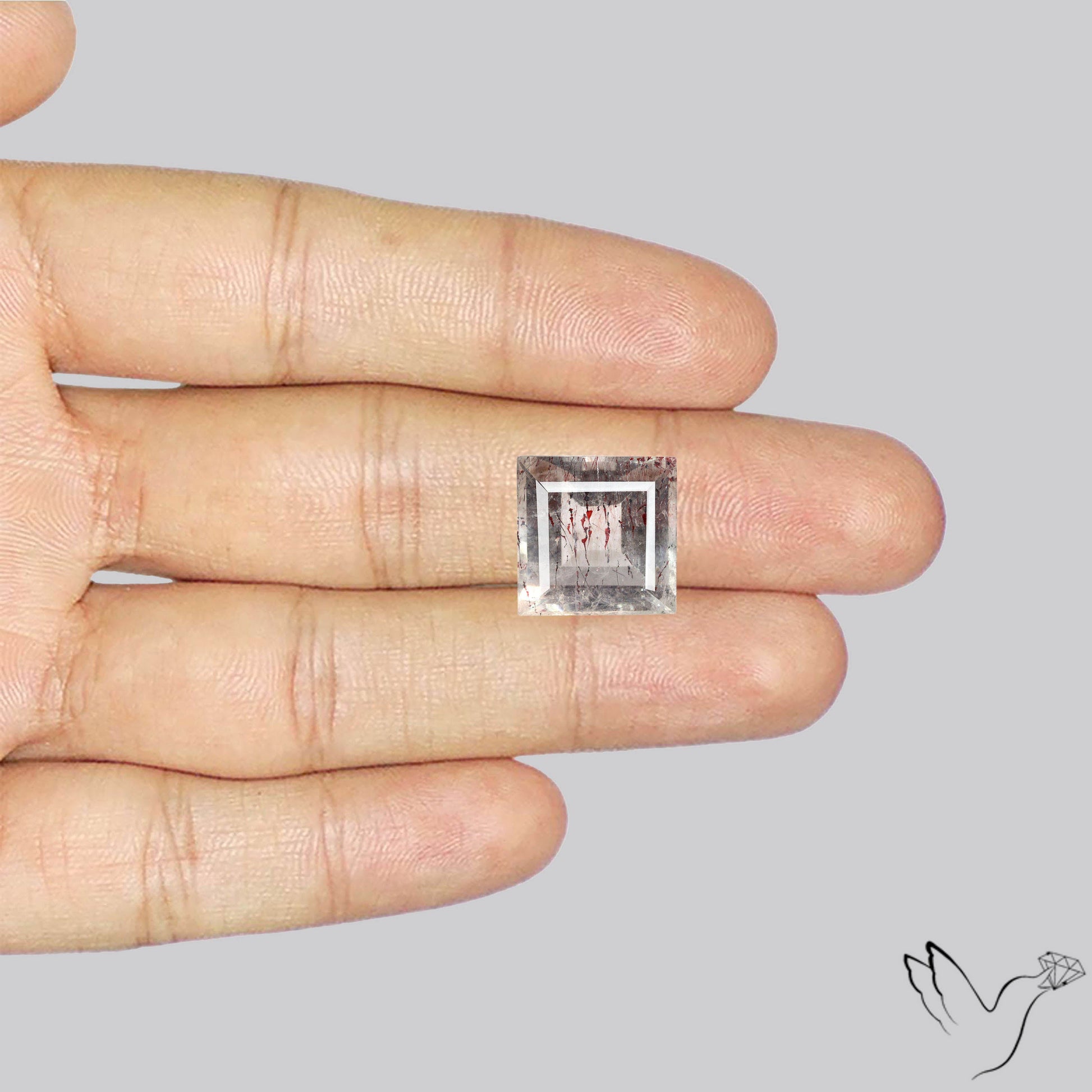 Lepidocrocite In Quartz Faceted