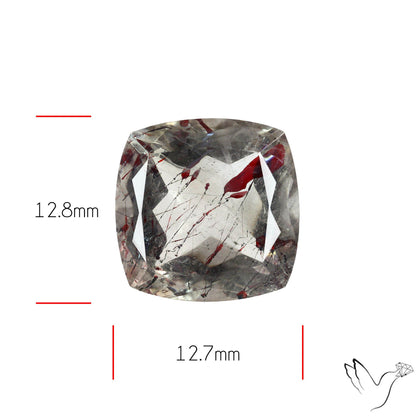 Faceted Lepidocrocite In Quartz with Irisescent Rainbow Inclusion