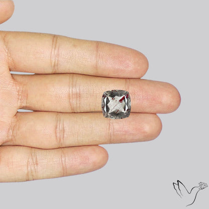 Faceted Lepidocrocite In Quartz with Irisescent Rainbow Inclusion