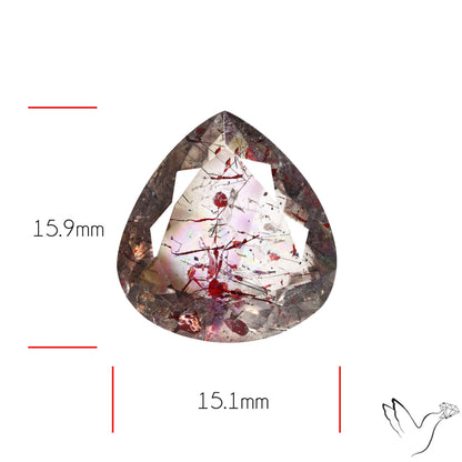 Lepidocrocite In Quartz Faceted