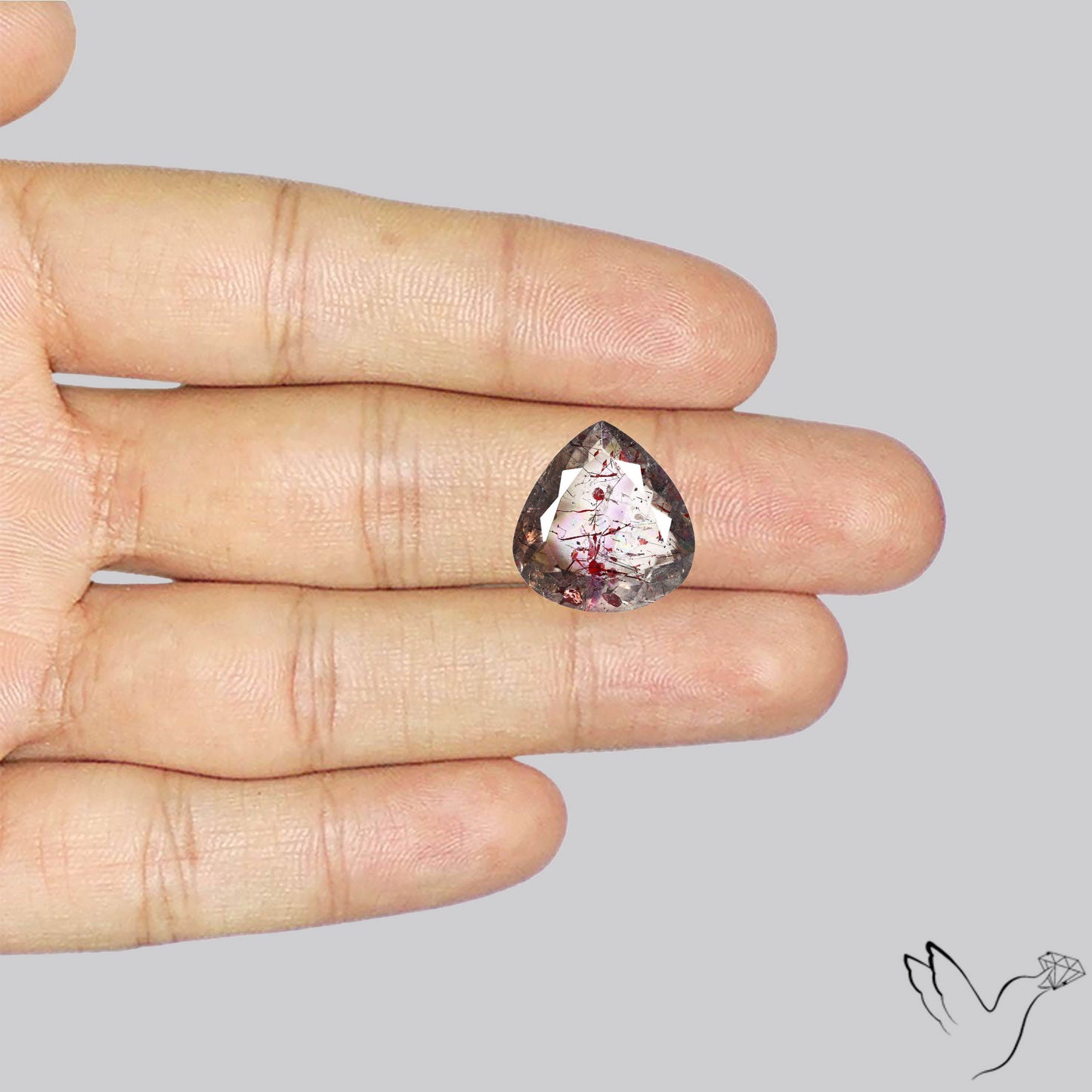 Lepidocrocite In Quartz Faceted