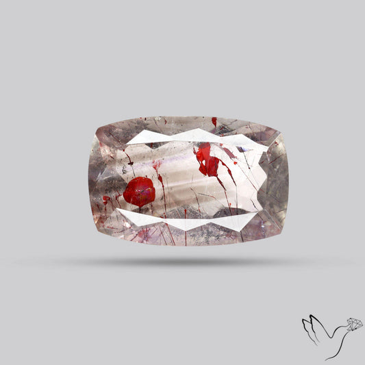 Lepidocrocite In Quartz Faceted