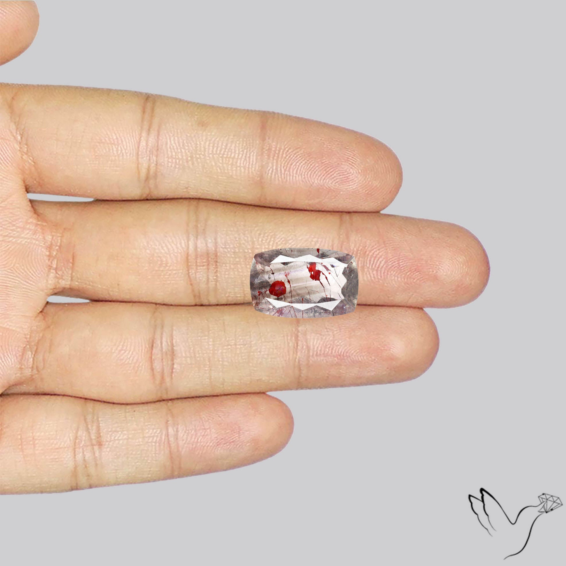 Lepidocrocite In Quartz Faceted