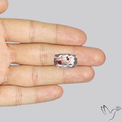 Lepidocrocite In Quartz Faceted