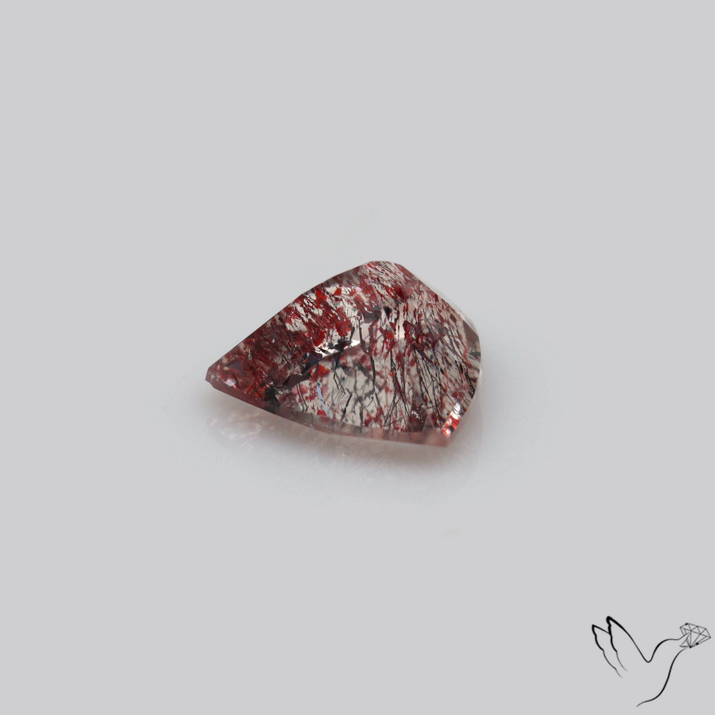 Lepidocrocite In Quartz Faceted