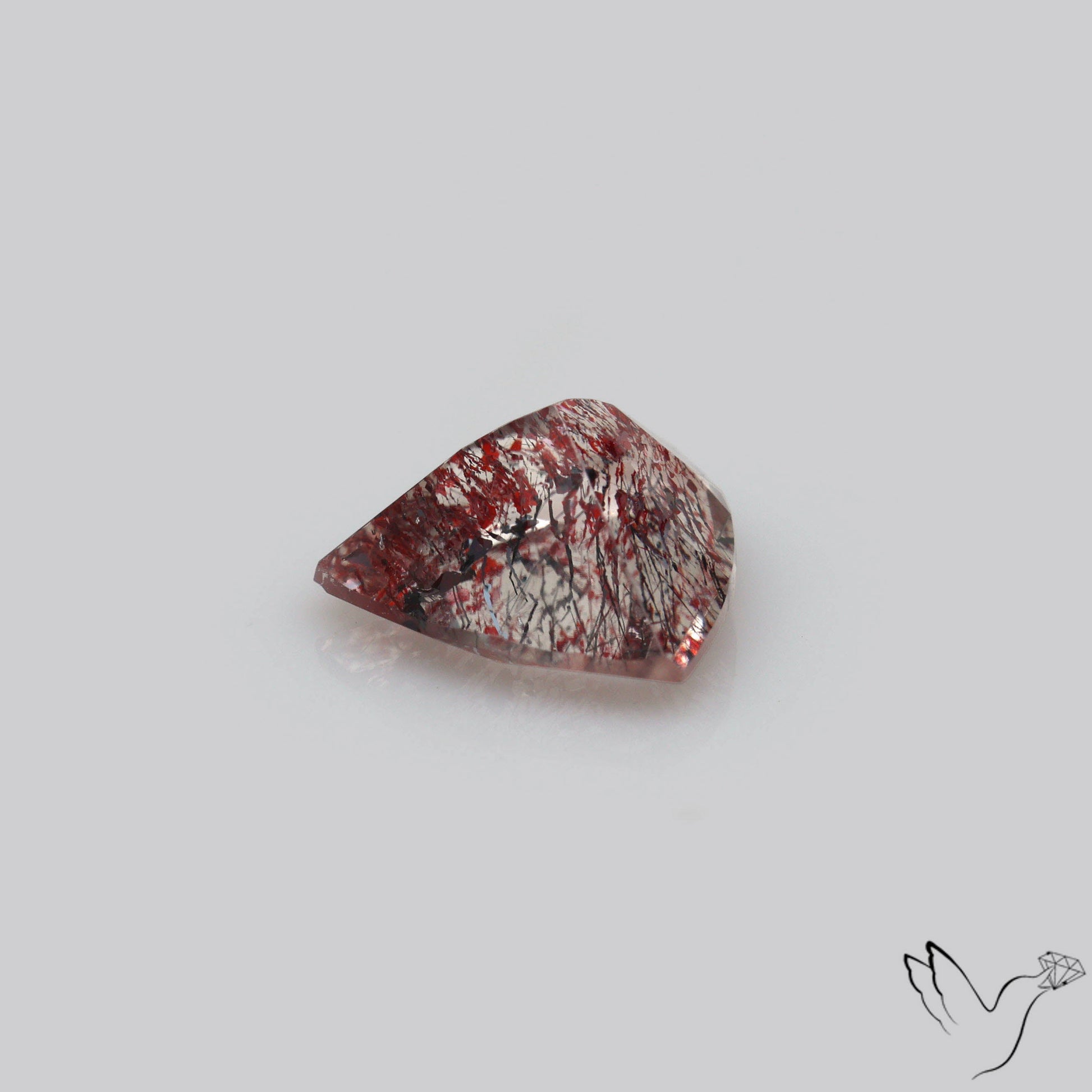 Lepidocrocite In Quartz Faceted