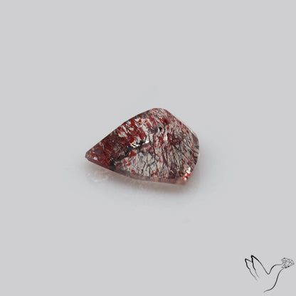 Lepidocrocite In Quartz Faceted