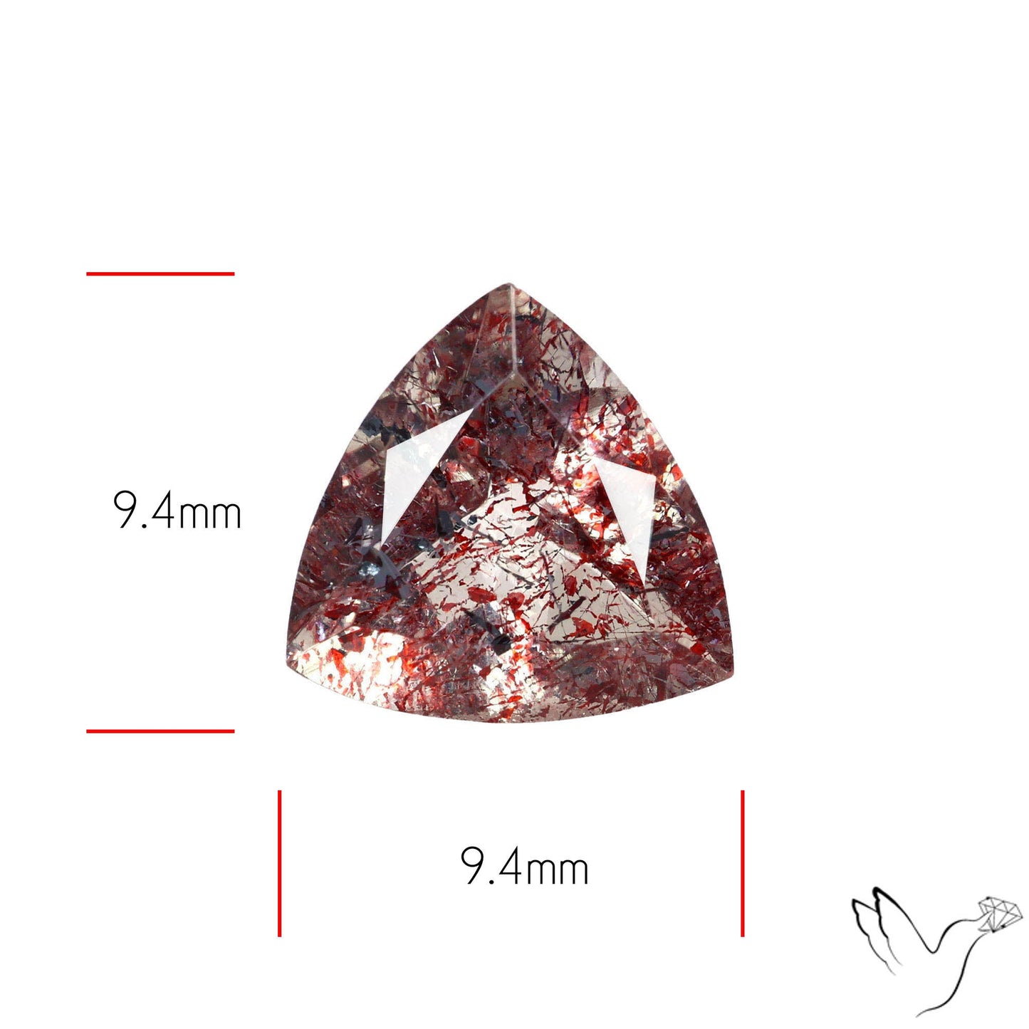 Lepidocrocite In Quartz Faceted