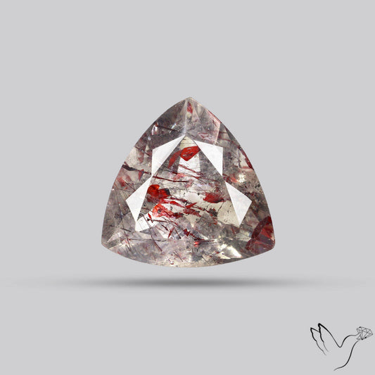 Lepidocrocite In Quartz Faceted