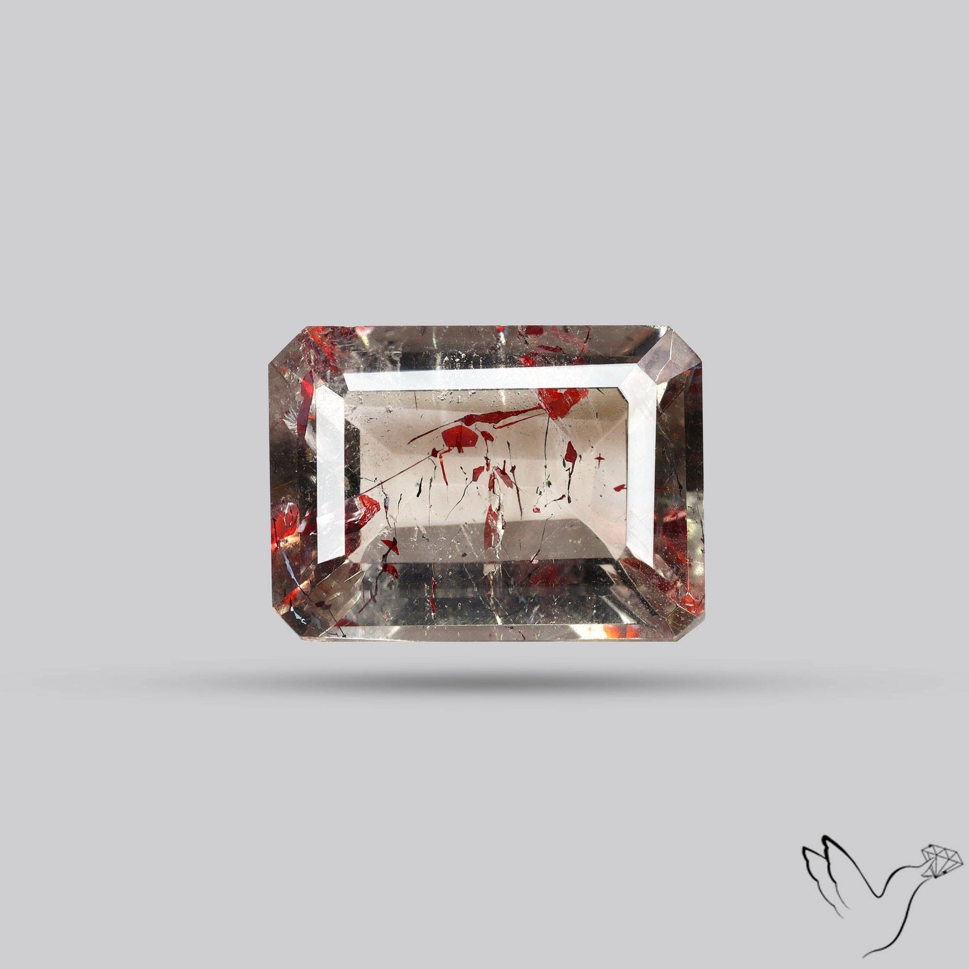 Lepidocrocite In Quartz Faceted