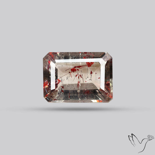 Lepidocrocite In Quartz Faceted