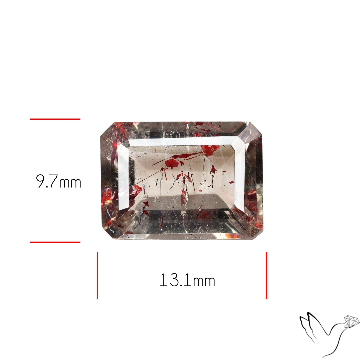 Lepidocrocite In Quartz Faceted