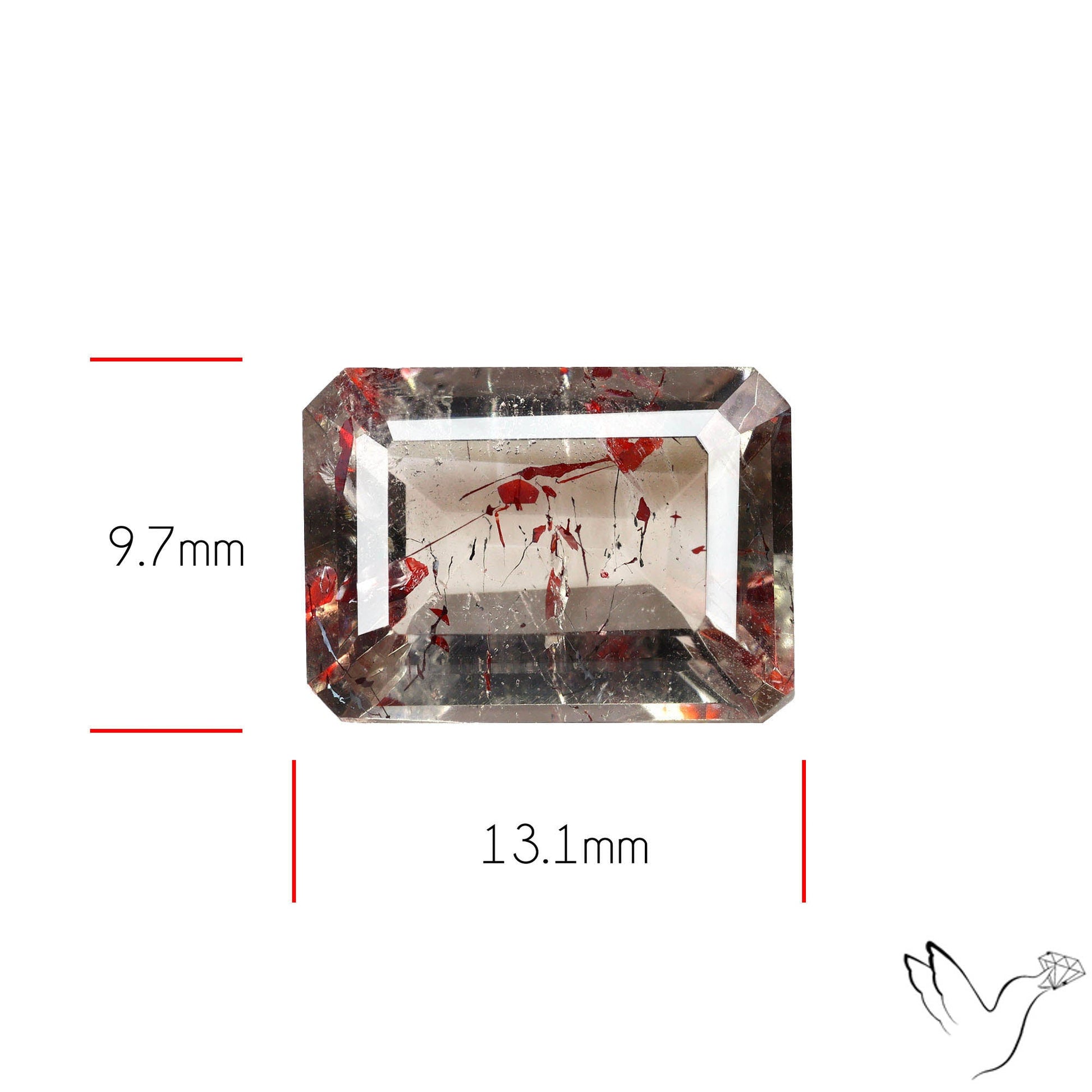 Lepidocrocite In Quartz Faceted