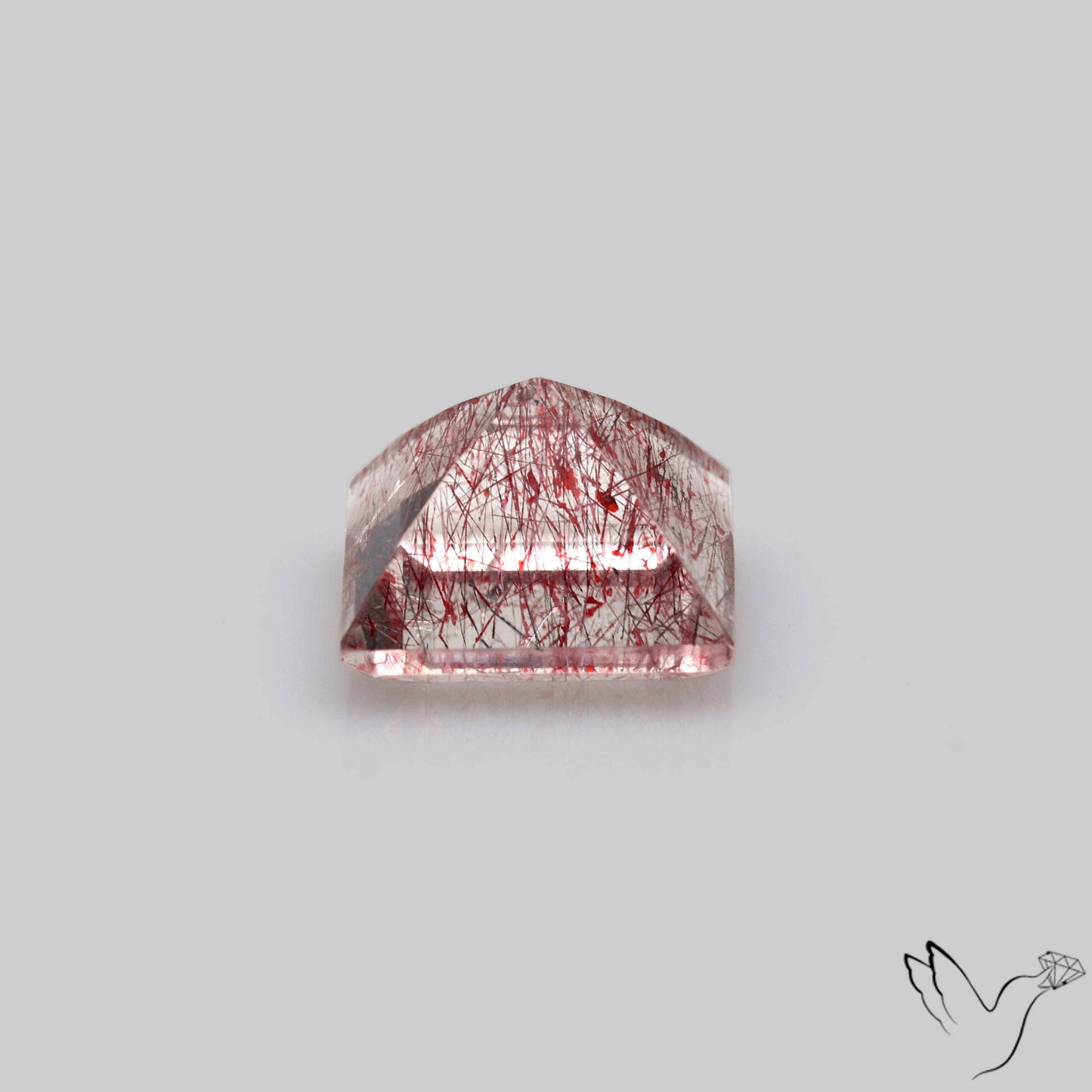 Lepidocrocite In Quartz Faceted