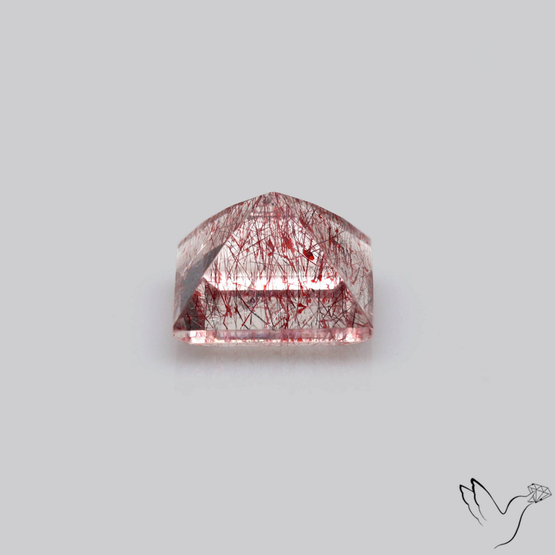 Lepidocrocite In Quartz Faceted