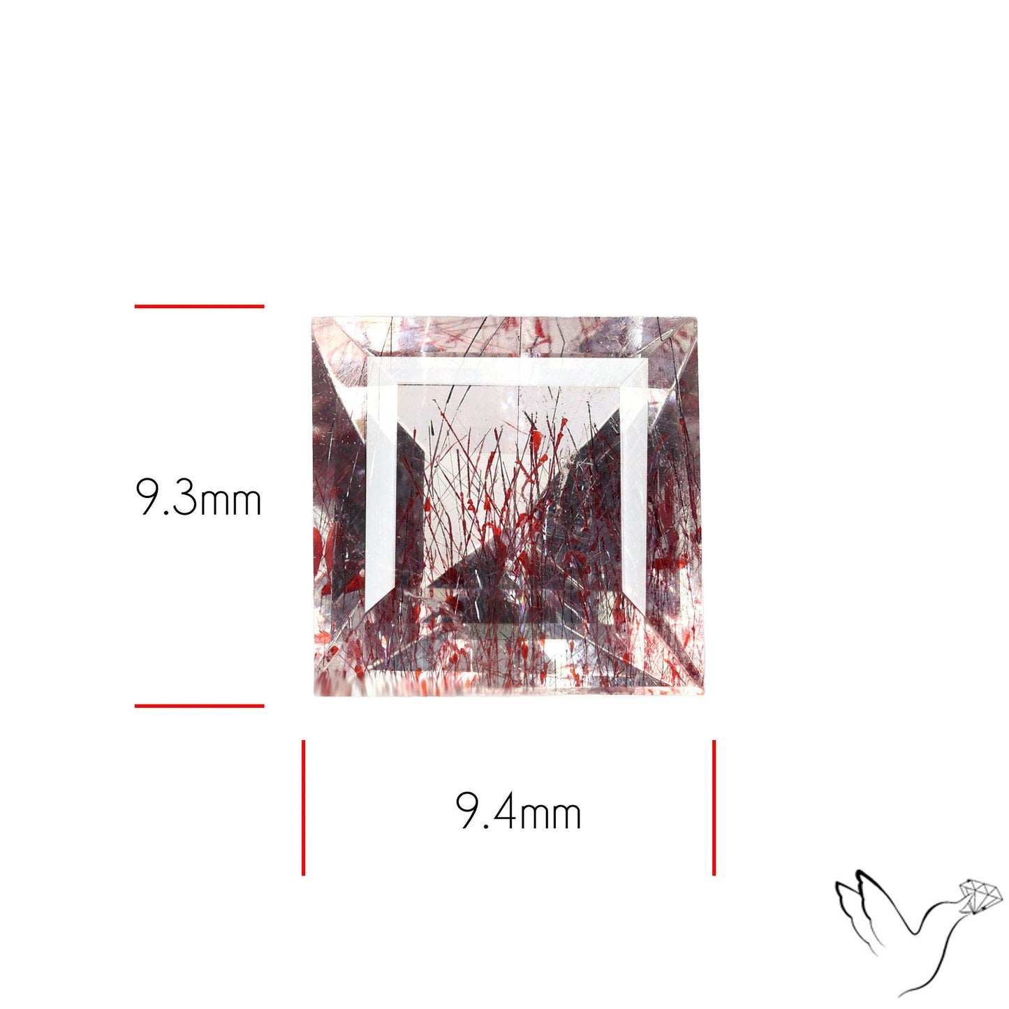 Lepidocrocite In Quartz Faceted