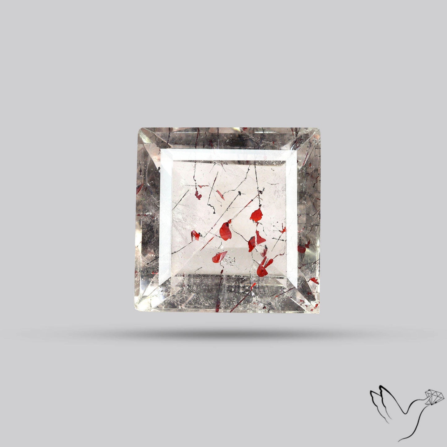 Lepidocrocite In Quartz Faceted