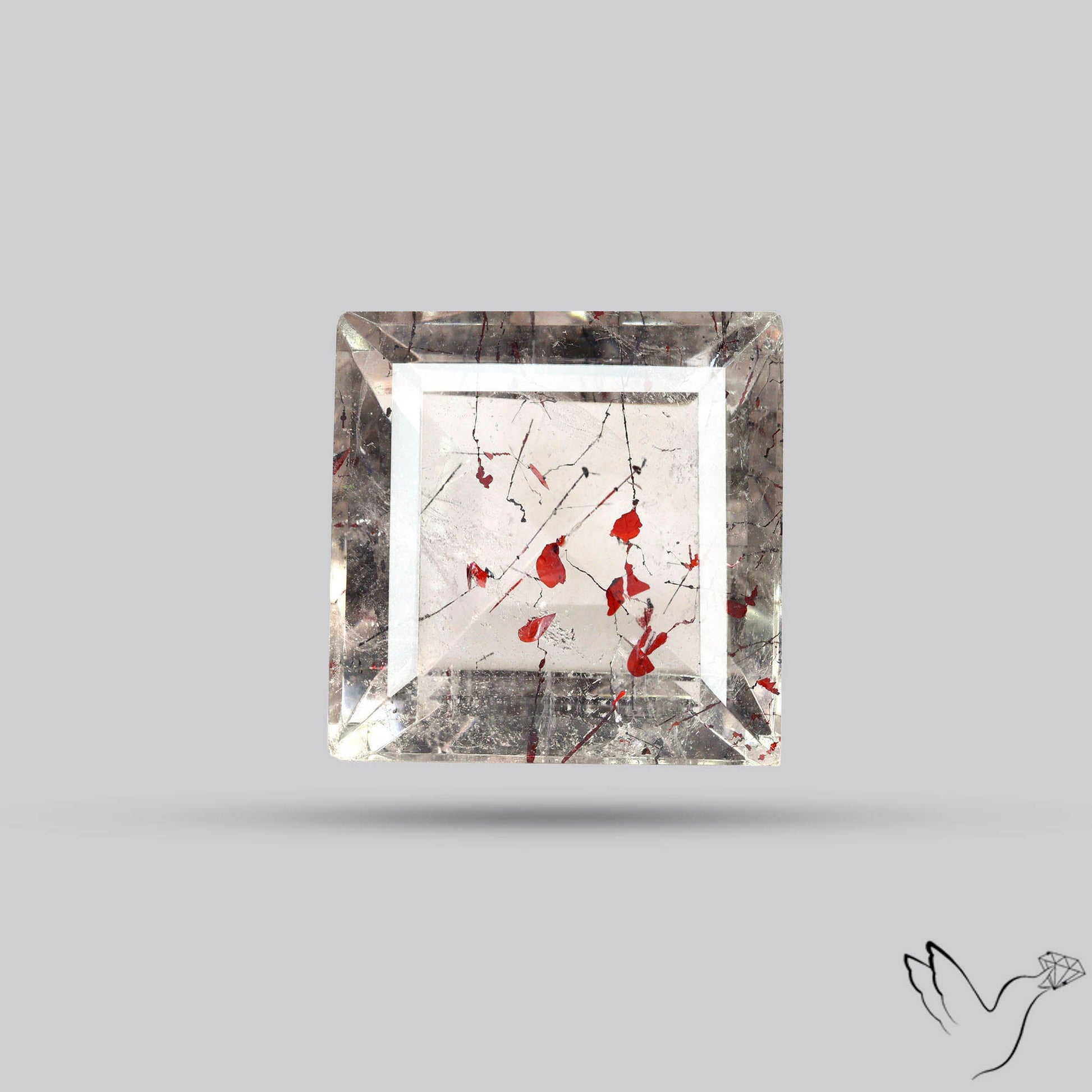 Lepidocrocite In Quartz Faceted