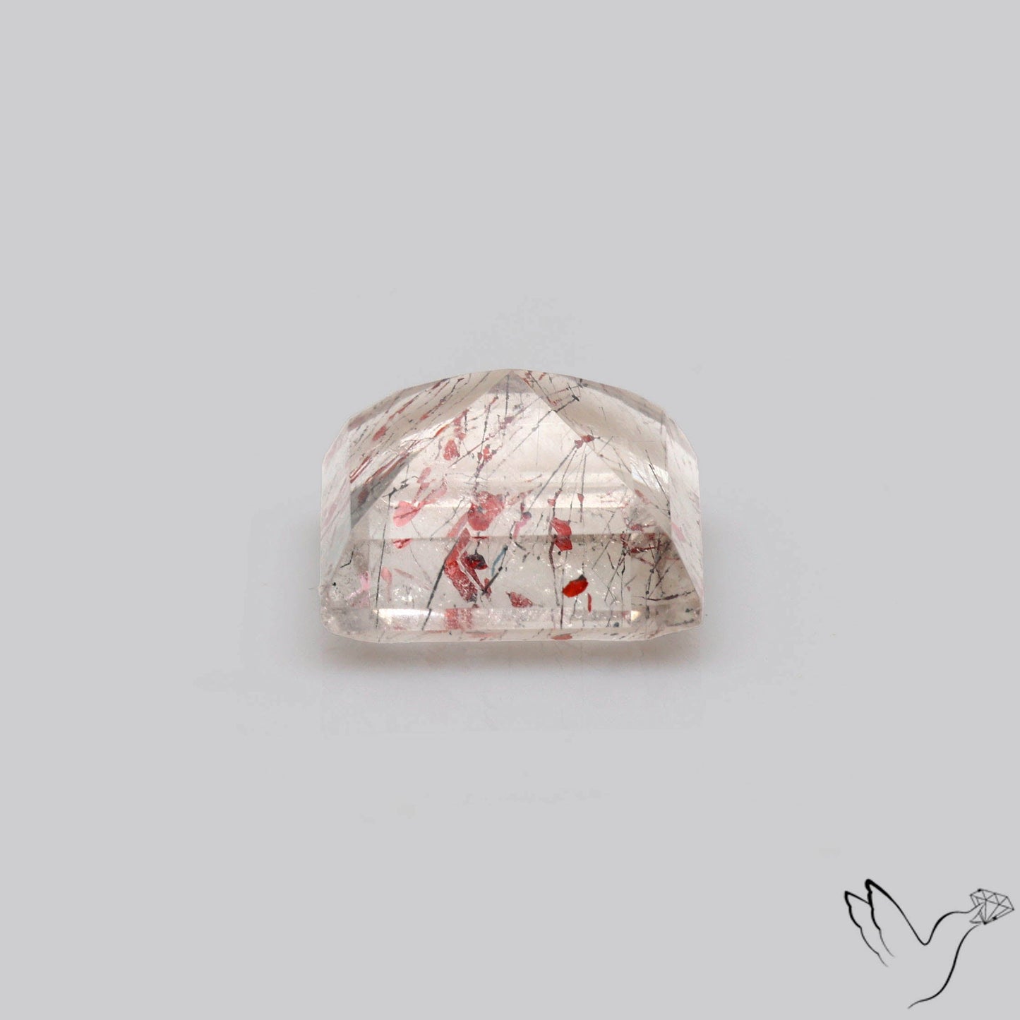 Lepidocrocite In Quartz Faceted