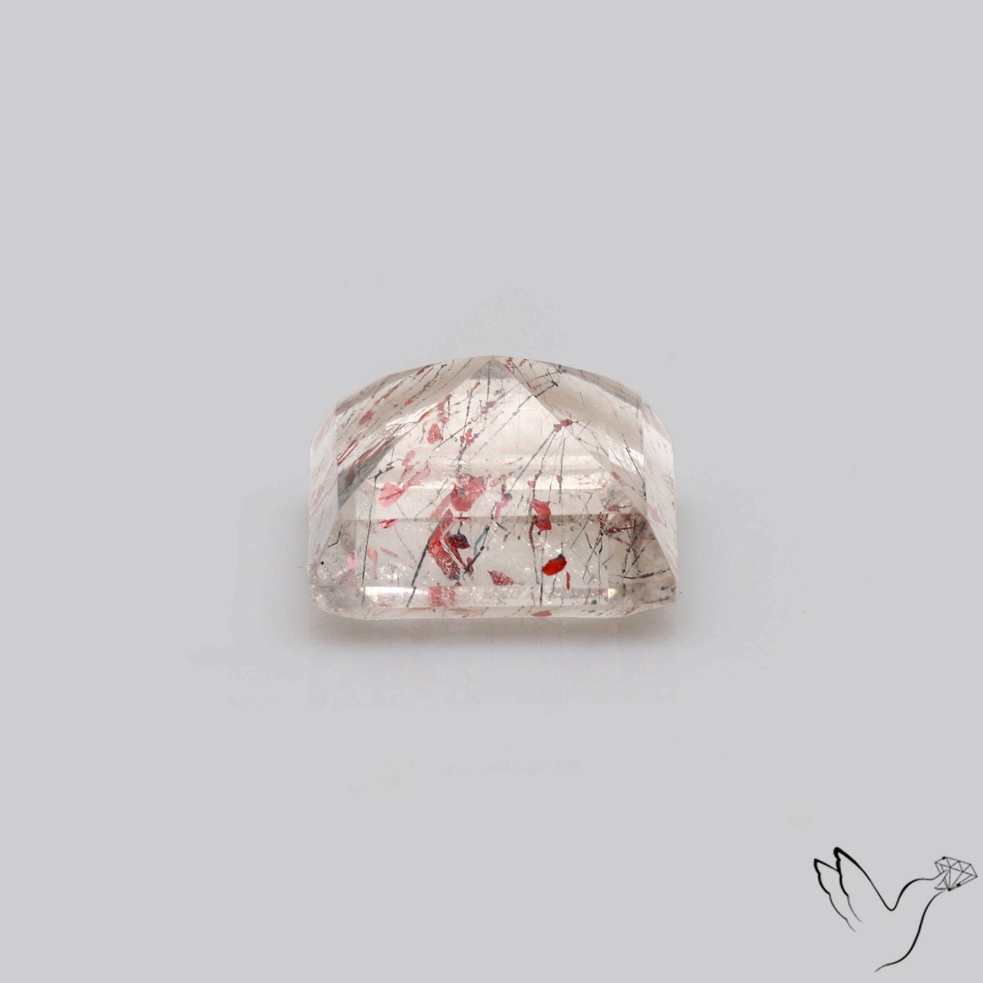 Lepidocrocite In Quartz Faceted