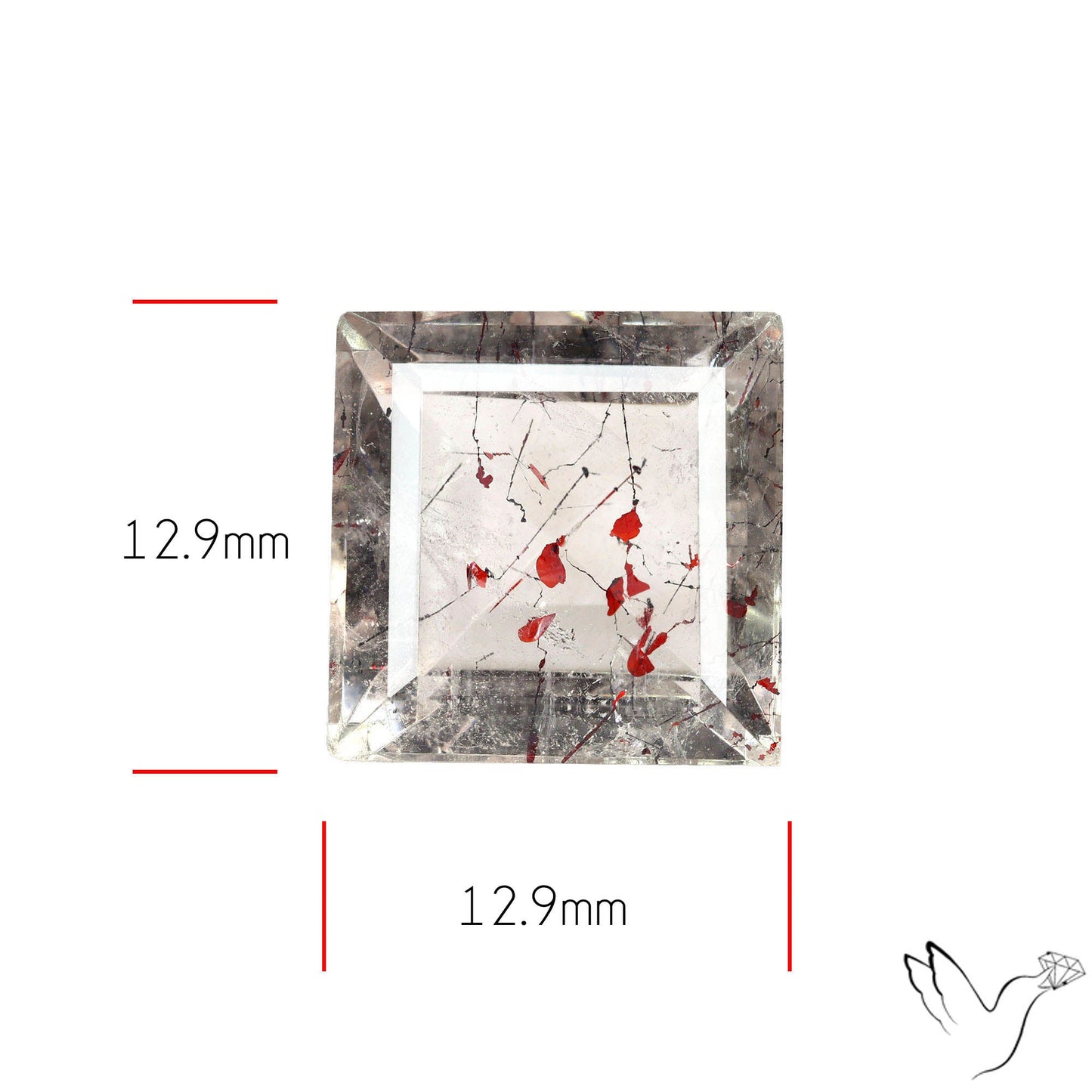 Lepidocrocite In Quartz Faceted