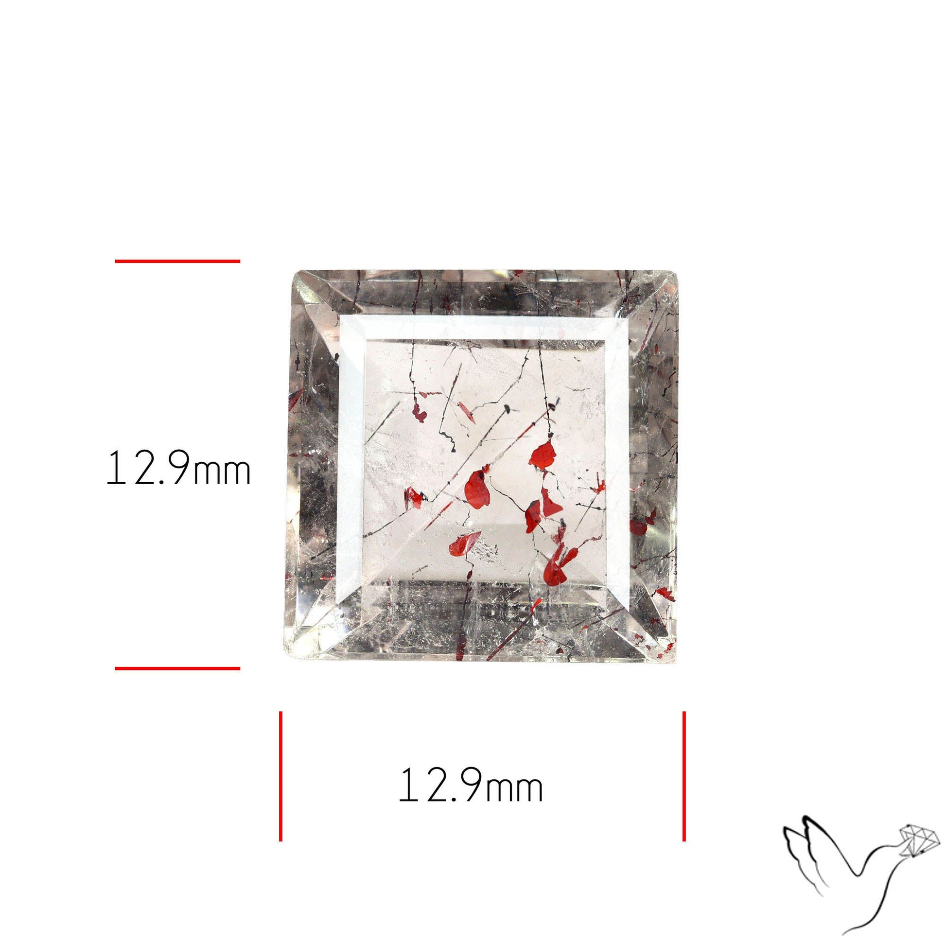 Lepidocrocite In Quartz Faceted