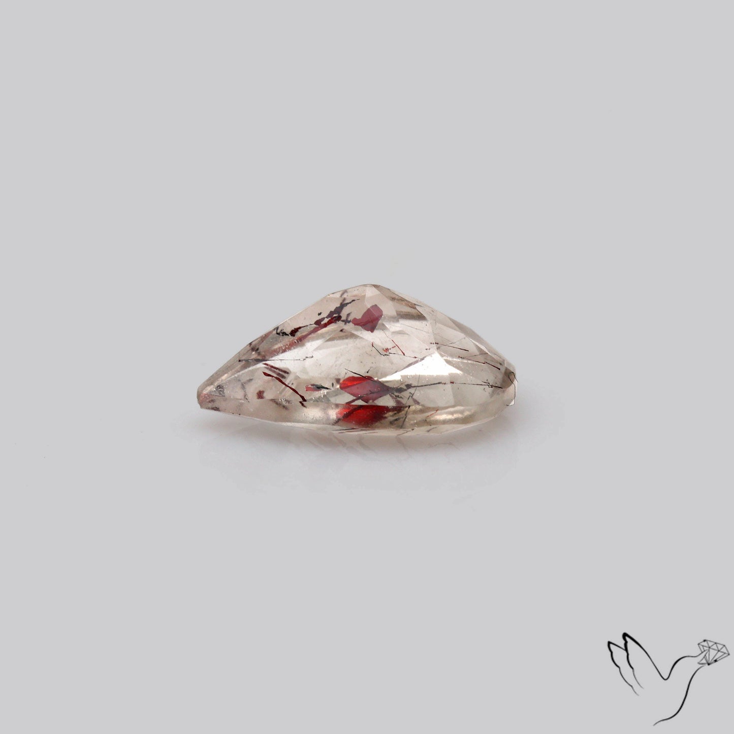 Lepidocrocite In Quartz Faceted