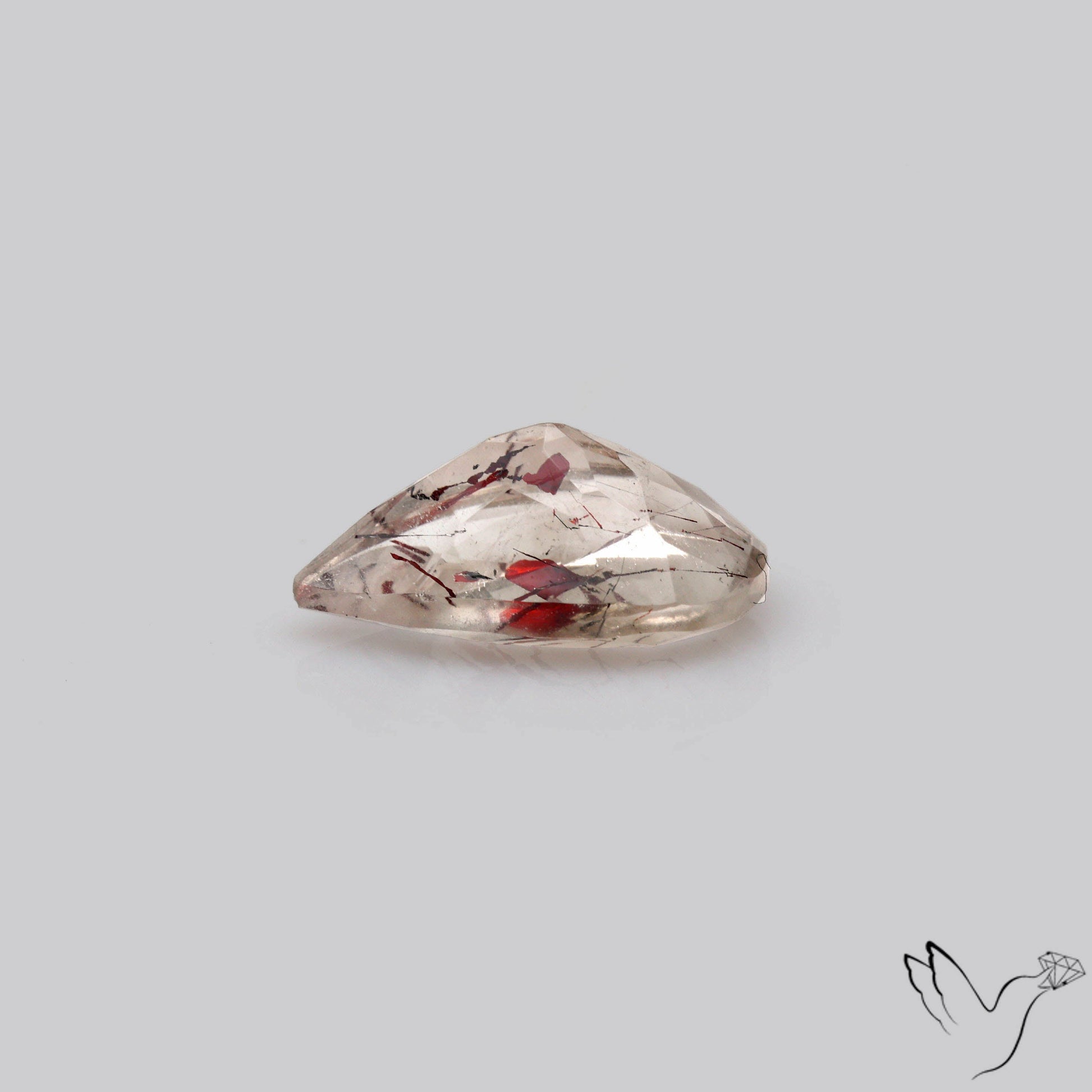 Lepidocrocite In Quartz Faceted