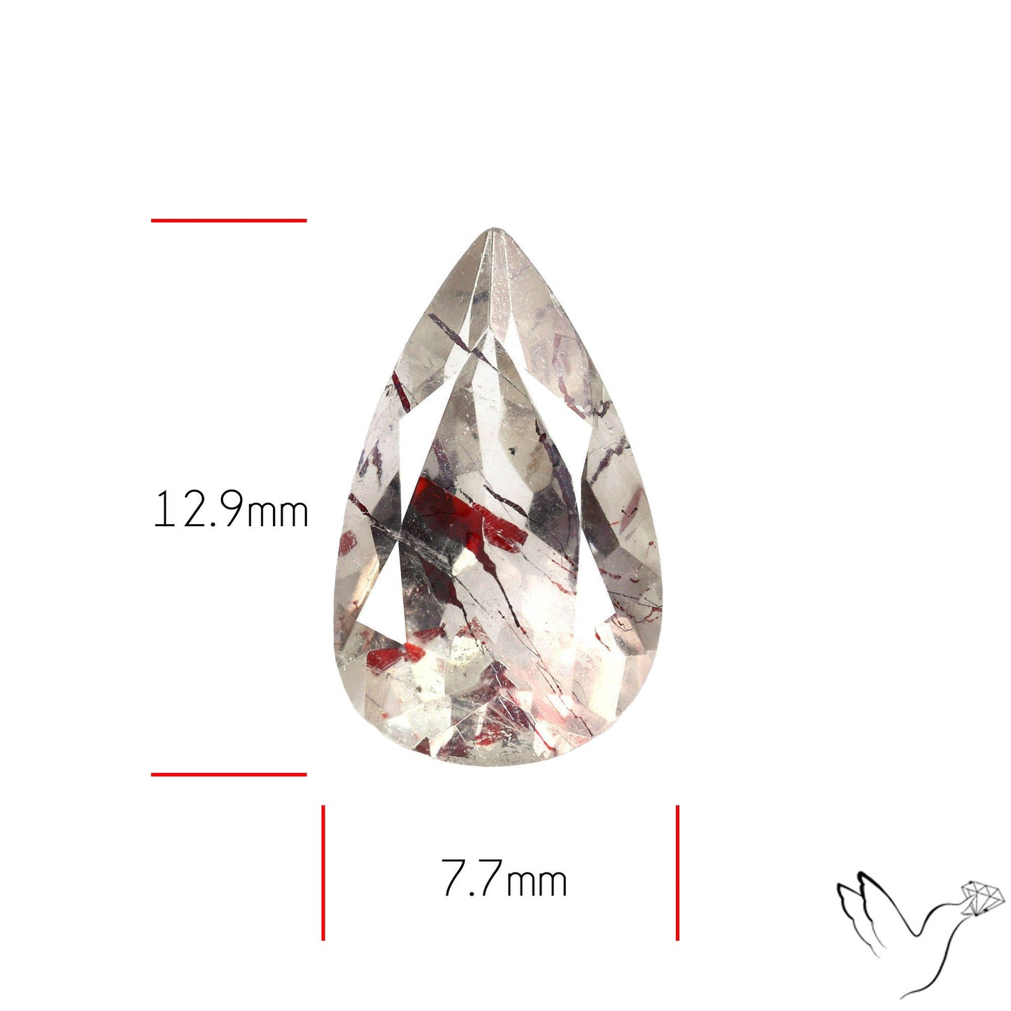 Lepidocrocite In Quartz Faceted