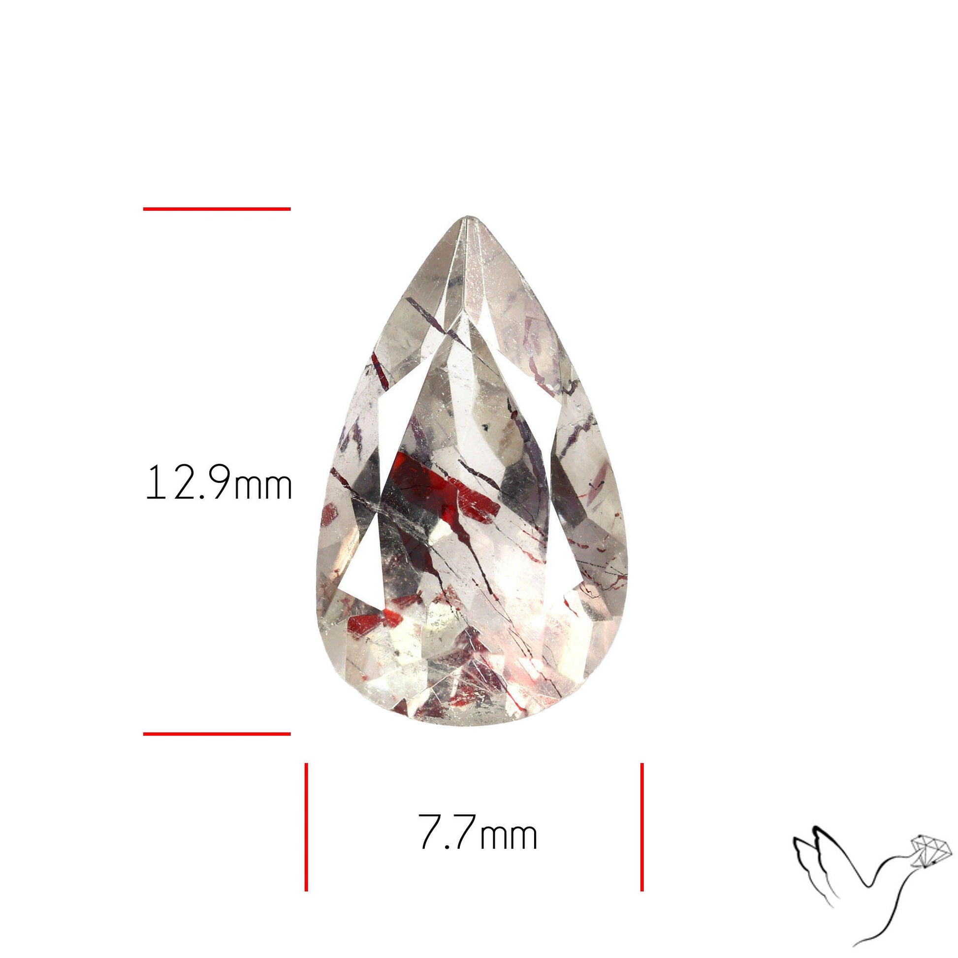 Lepidocrocite In Quartz Faceted