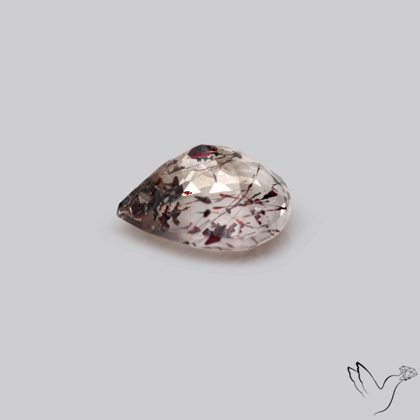 Lepidocrocite In Quartz Faceted