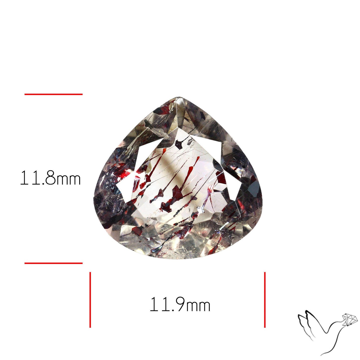 Lepidocrocite In Quartz Faceted