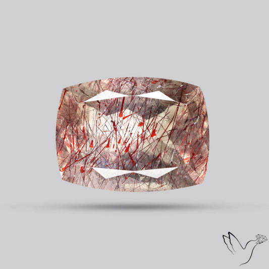 Lepidocrocite In Quartz Faceted