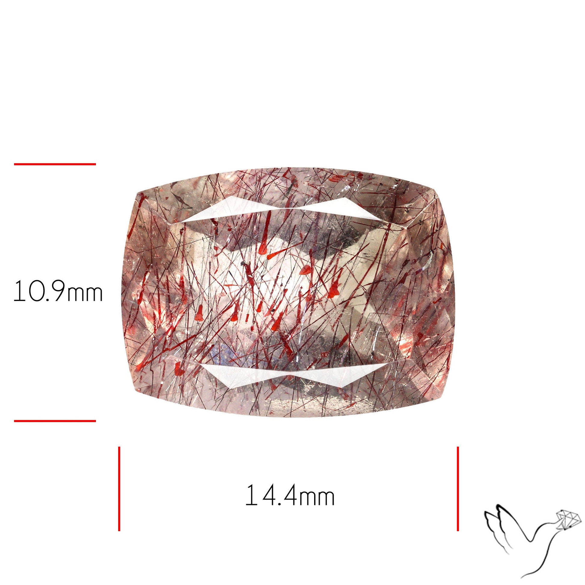 Lepidocrocite In Quartz Faceted