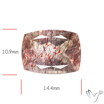 Lepidocrocite In Quartz Faceted