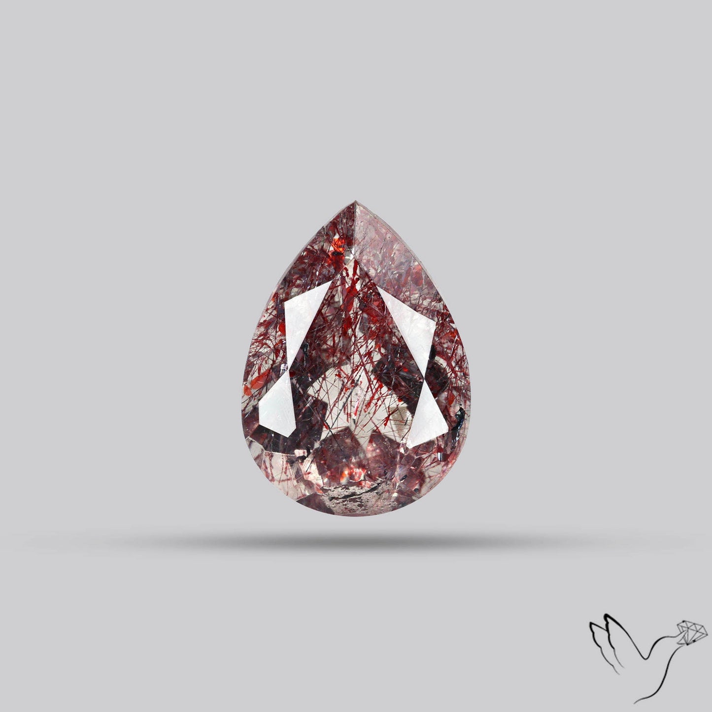 Lepidocrocite In Quartz Faceted