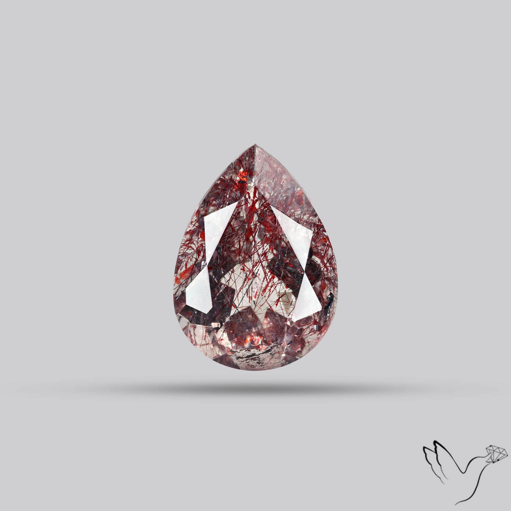 Lepidocrocite In Quartz Faceted