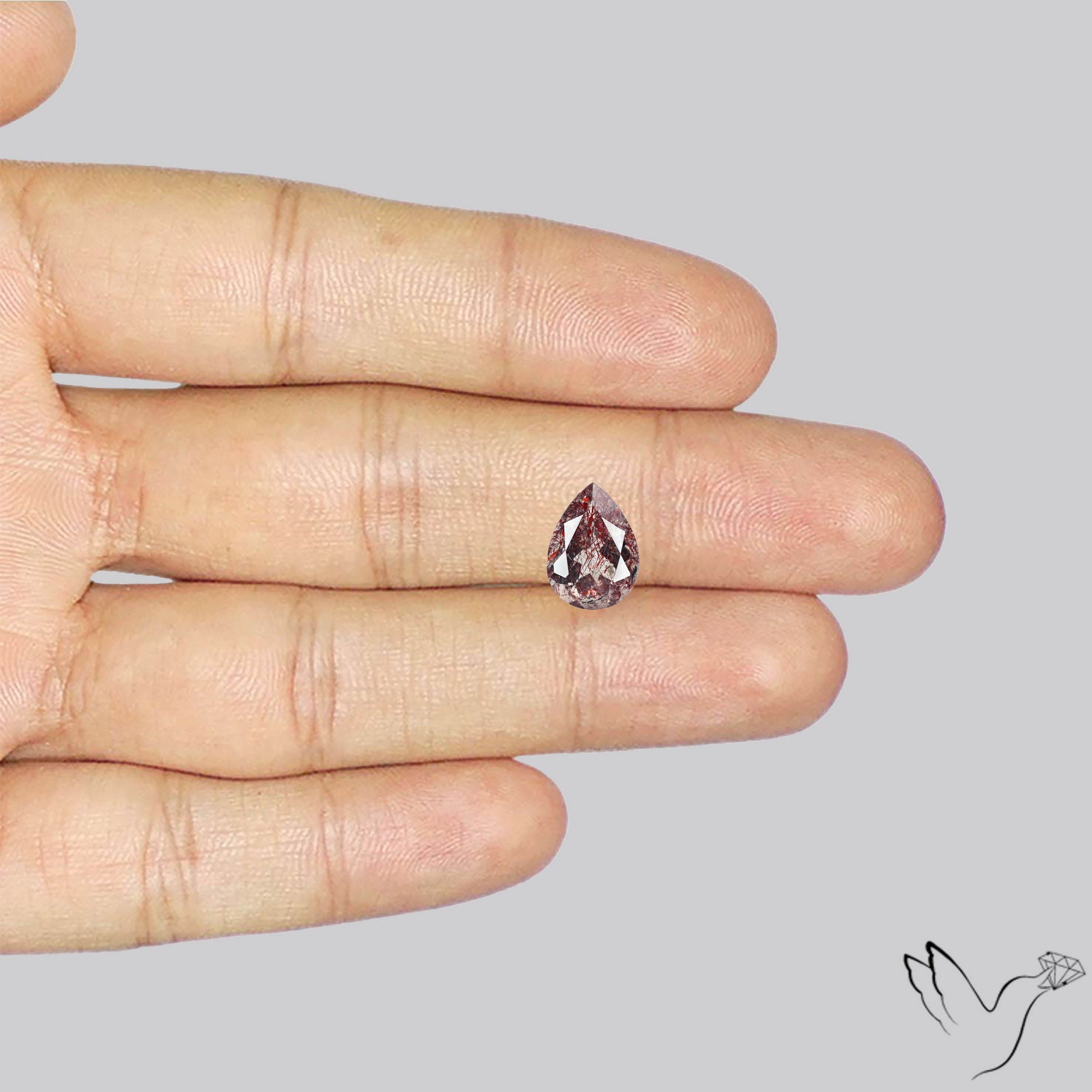 Lepidocrocite In Quartz Faceted