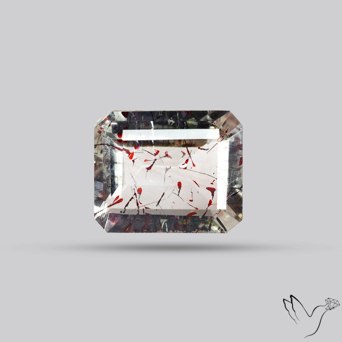 Lepidocrocite In Quartz Faceted