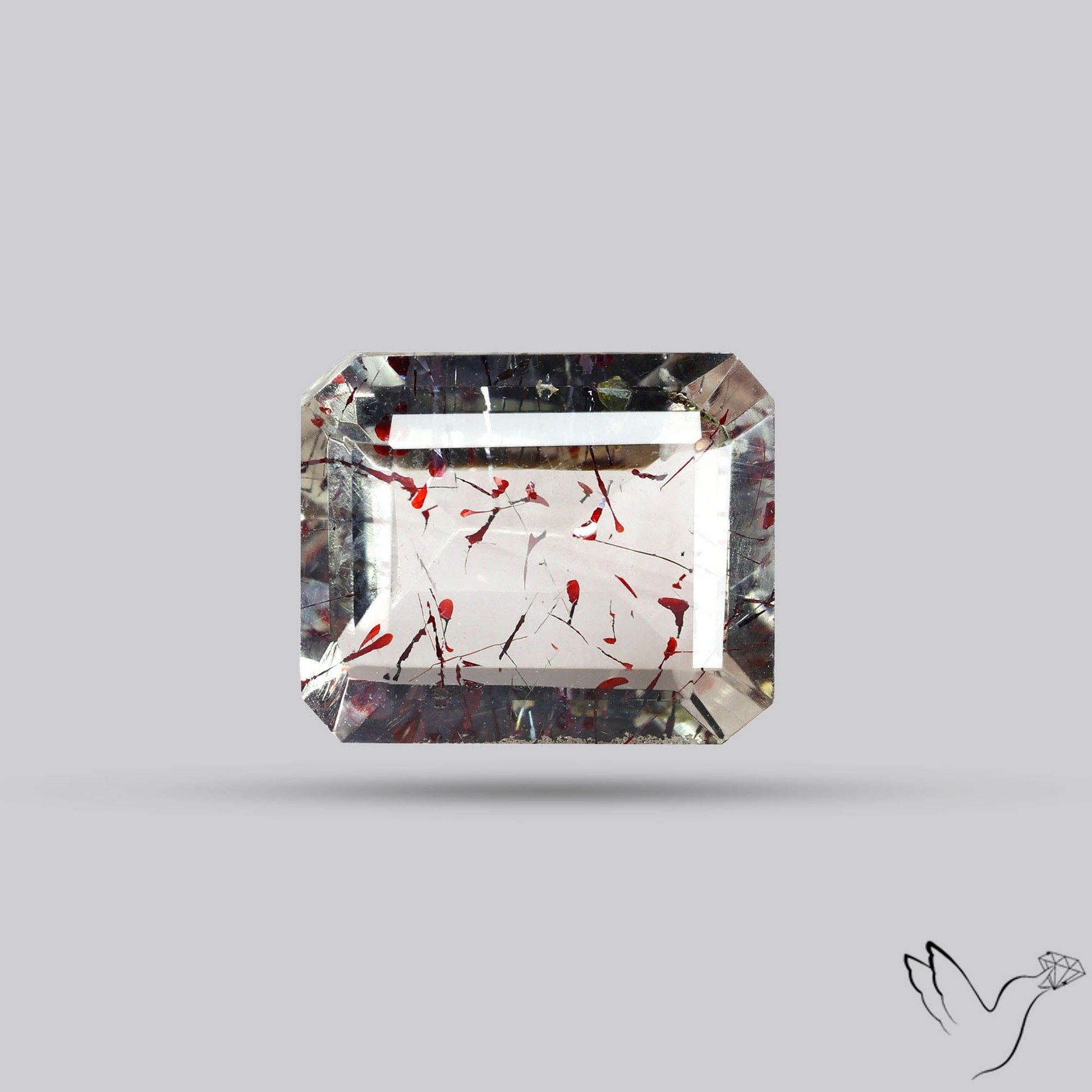 Lepidocrocite In Quartz Faceted