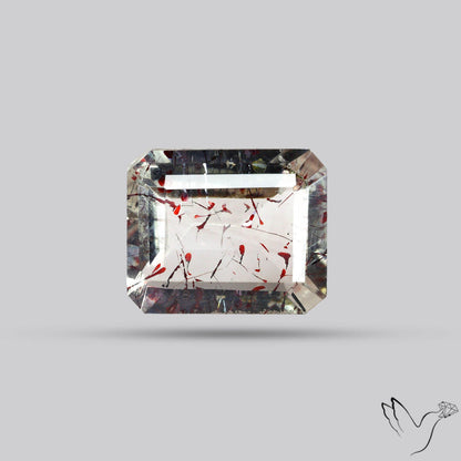 Lepidocrocite In Quartz Faceted